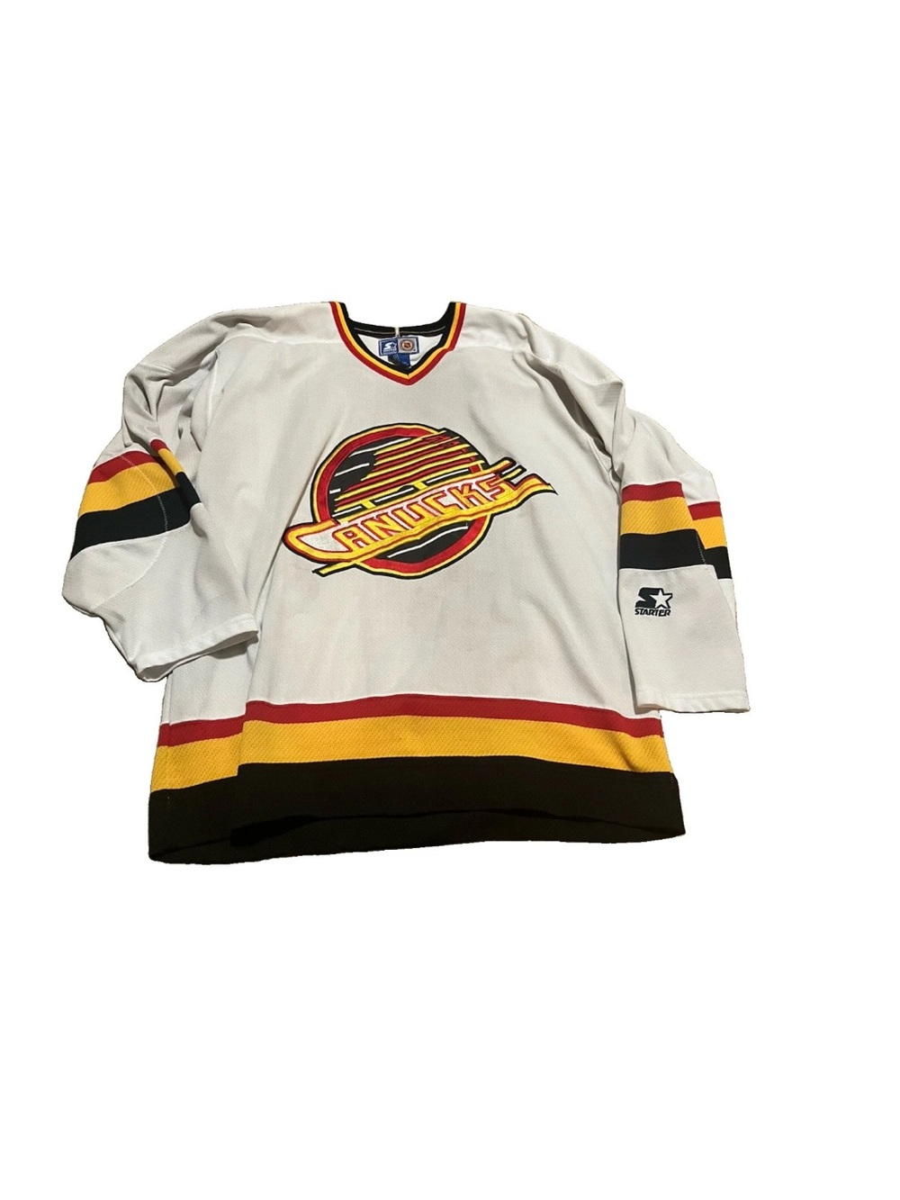 1990s VANCOUVER CANUCKS NHL HOCKEY SHIRT JERSEY STARTER VINTAGE sz L Men